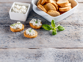 Image showing Bruschetta with cottage cheese