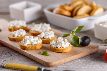 Image showing Bruschetta with cottage cheese