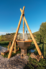 Image showing Bathing, spa and relax in the mountain