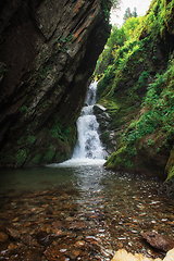 Image showing Estyube Waterfall at Lake Teletskoye