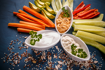 Image showing Colorful slices of raw vegetables