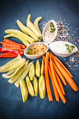 Image showing Raw vegetables sticks