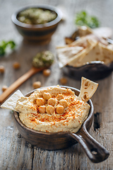Image showing Creamy homemade hummus