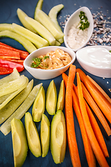 Image showing Colorful slices of raw vegetables