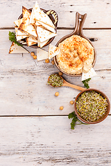 Image showing Hummus, mashed chickpeas