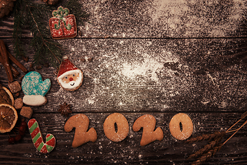 Image showing Different ginger cookies 2020 year