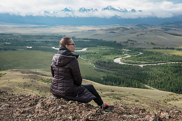 Image showing Woman in the mountain