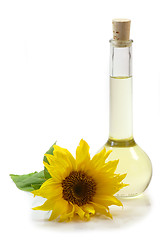 Image showing Sunflower Oil with Blossom