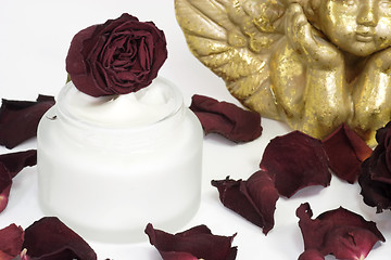 Image showing Face cream with roses