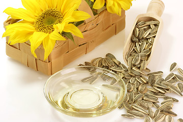 Image showing Cooking Oil with Sunflower Seeds