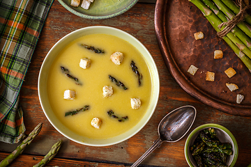 Image showing Creamy asparagus soup