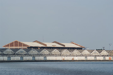 Image showing Seafront warehouses