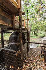 Image showing Rustic watermill with wheel