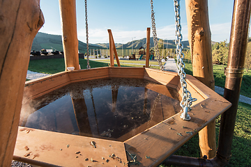 Image showing Bathing, spa and relax in the mountain