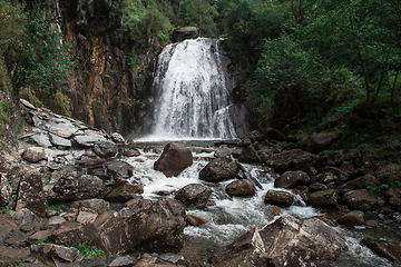 Image showing Korbu Waterfall at Lake Teletskoye