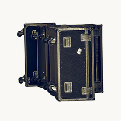 Image showing Vintage looking Music instruments case for travelling artists