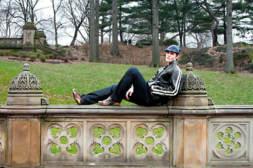 Image showing Handsome man on railing