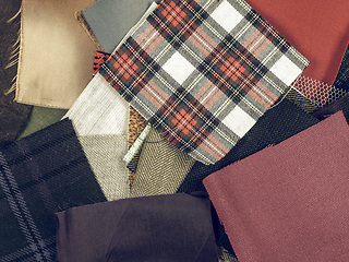 Image showing Vintage looking Fabric samples