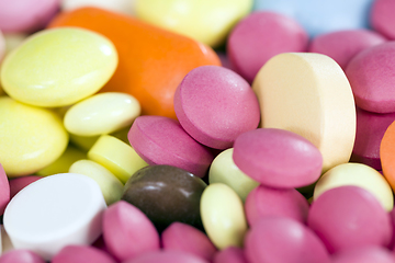 Image showing a group of multicolored tablets