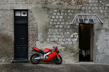 Image showing Red motorcycle