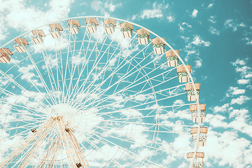 Image showing Ferris wheel of fair and amusement park