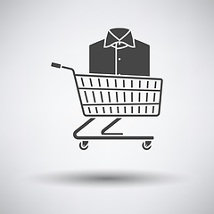 Image showing Shopping Cart With Clothes (Shirt) Icon