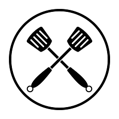 Image showing Crossed Frying Spatula