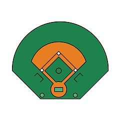 Image showing Baseball Field Aerial View Icon