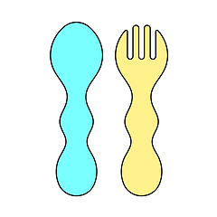 Image showing Baby Spoon And Fork Icon