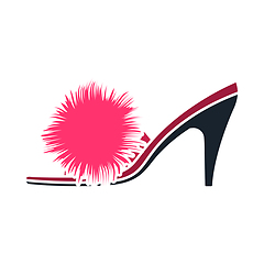 Image showing Woman Pom-pom Shoe Icon