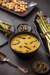 Image showing Asparagus cream soup