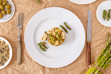 Image showing Risotto with asparagus