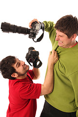 Image showing photographer fighting