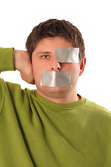 Image showing guys with adhesive tape