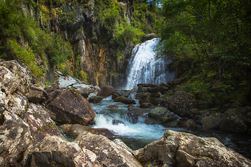 Image showing Korbu Waterfall at Lake Teletskoye