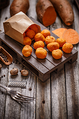 Image showing Homemade sweet potato croquettes