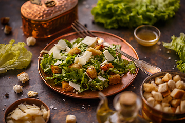 Image showing Plate of Caesar Salad