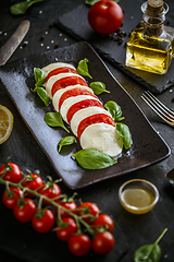 Image showing Traditional italian tomato salad caprese