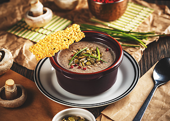 Image showing Creamy mushroom soup