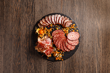 Image showing Snacks from a variety of cold meats