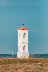 Image showing Small chapel on the hill in National Nature Reserve Mohelen Steppe, Czech Republic