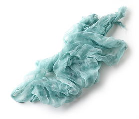 Image showing blue crumpled cotton napkin