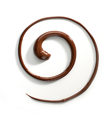 Image showing melted chocolate on white background