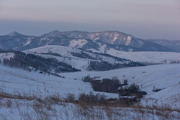 Image showing Altai mountains winte road