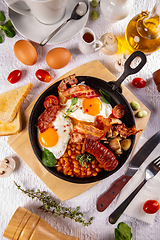 Image showing English Breakfast in cooking pan