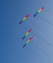 Image showing Colourful stunt kites