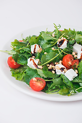 Image showing Green salad with vegetables and cheese