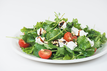 Image showing Green salad with vegetables and cheese