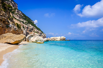 Image showing Cala Mariolu beach in Orosei Golf, Sardinia, Italy