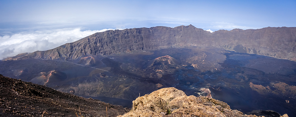 Image showing Cha das Caldeiras panoramic view from Pico do Fogo in Cape Verde